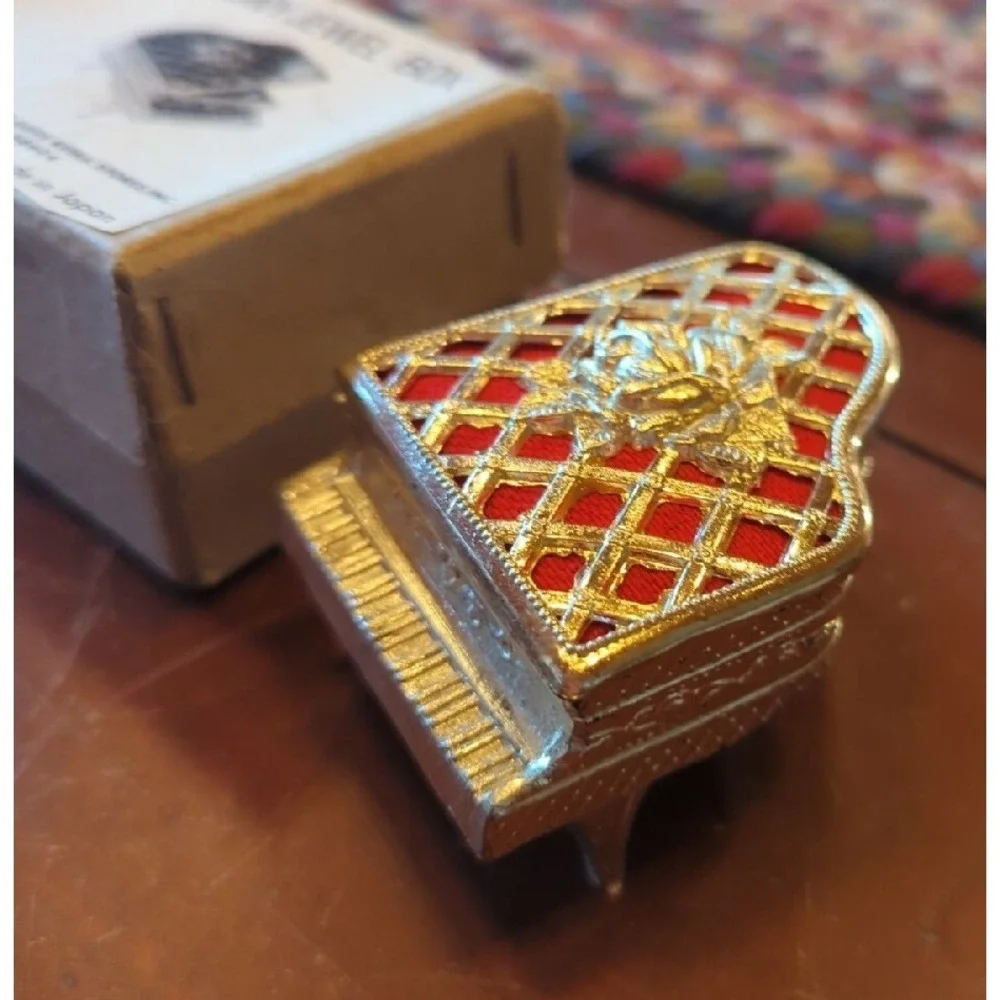 Vintage 1970s Antimony Jewelry Jewel Piano With Original Box Made‎ In Japan